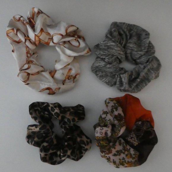 SET OF 10 | Hair Scrunchies | Various Styles, Colors and Patterns - Picture 2 of 4